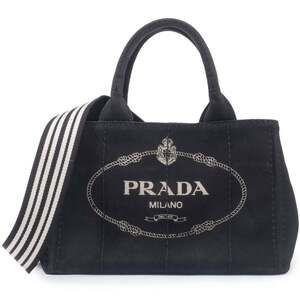 PRADA Black Canvas Shoulder Bag